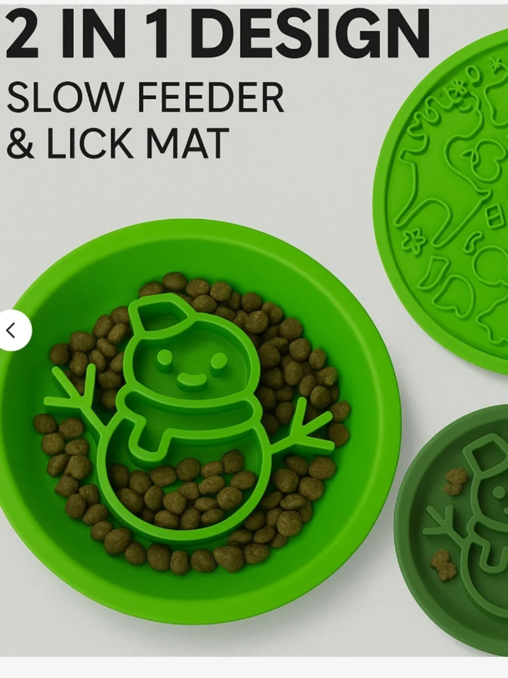 Silicone Dog Slow Feeder / Snowman Lick Mat / Holiday